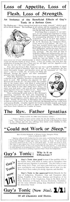 Advertisement for Guy's Tonic, 1898. Creator: Unknown.