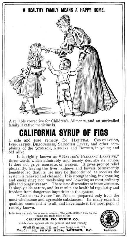 Advertisement for California Syrup of Figs, 1898. Creator: Carl Hentschel.