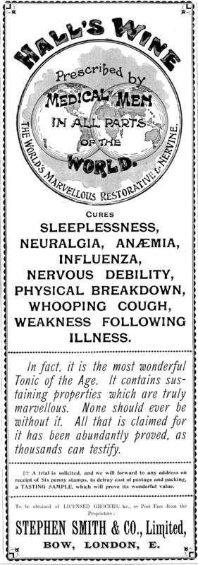 Advertisement for Hall's Wine, 1898. Creator: Unknown.