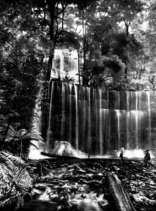 The Advance of Tasmania: Russell's Falls, showing average flow of water during summer season, 1898. Creator: Unknown.
