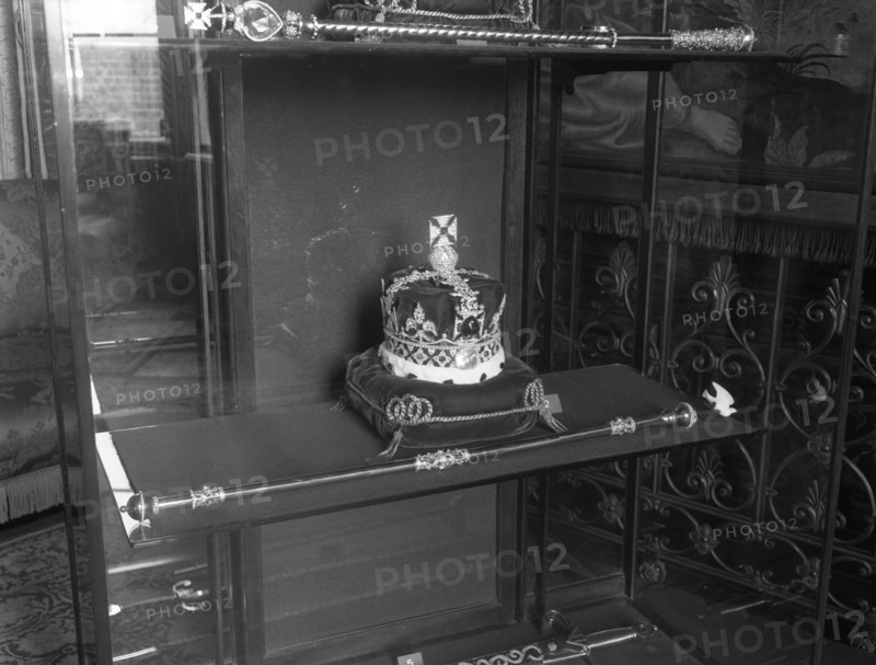 Imperial State Crown and Sceptre with the Dove, 1953.  Creator: Arthur Charles Kirby Ware.