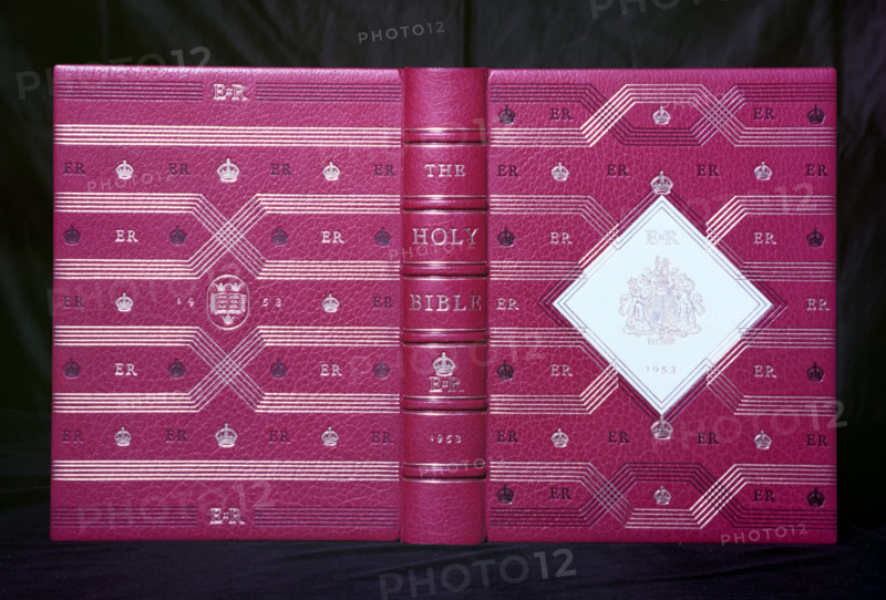 The Bible handed to Queen Elizabeth II during her coronation ceremony, 1953. Creator: Arthur Charles Kirby Ware.