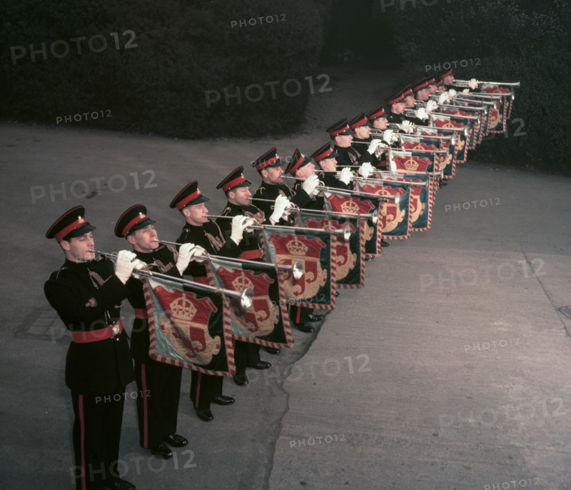 Trumpeters of the Royal Military School of Music, 1952.  Creator: Arthur Charles Kirby Ware.