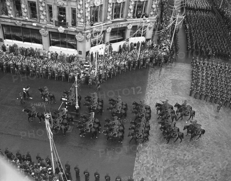 Day of the Coronation of Elizabeth II, Oxford Circus, London, 2nd June 1953.  Creator: Arthur Charles Kirby Ware.
