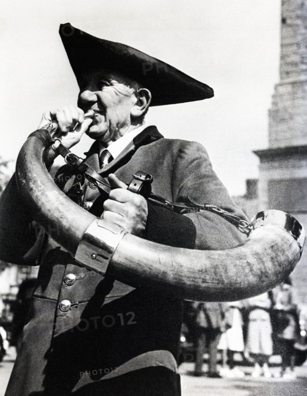 Horn blower, Ripon, Yorkshire, c1955.  Creator: Arthur Charles Kirby Ware.