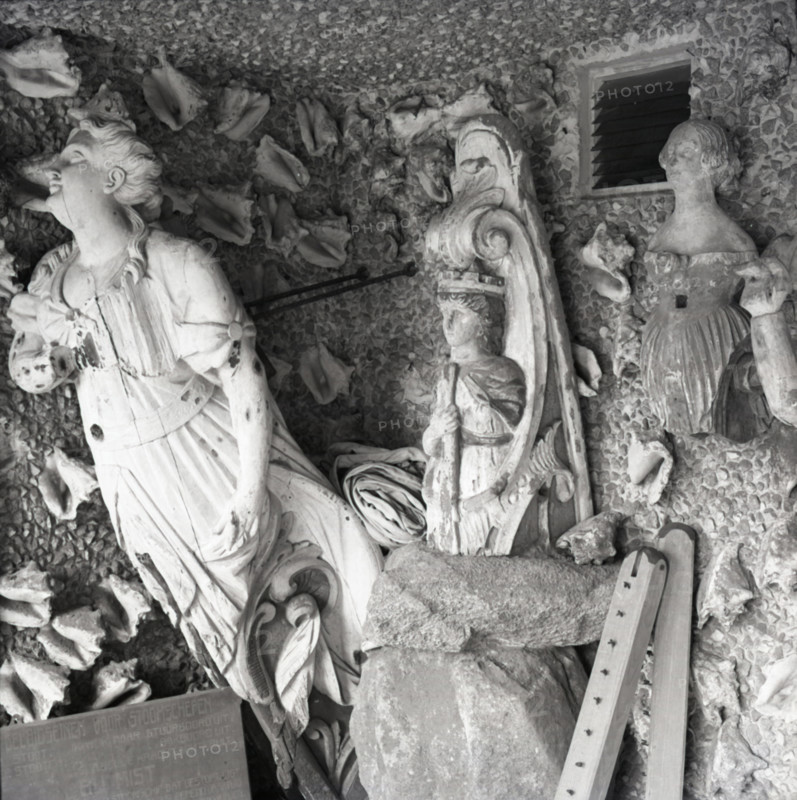 Ships' figureheads, Tresco, Scilly Isles, c1955. Creator: Arthur Charles Kirby Ware.