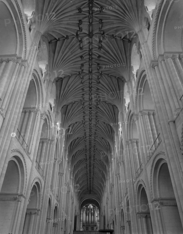Vaulted ceiling, Norwich Cathedral, Norfolk, c1955.  Creator: Arthur Charles Kirby Ware.