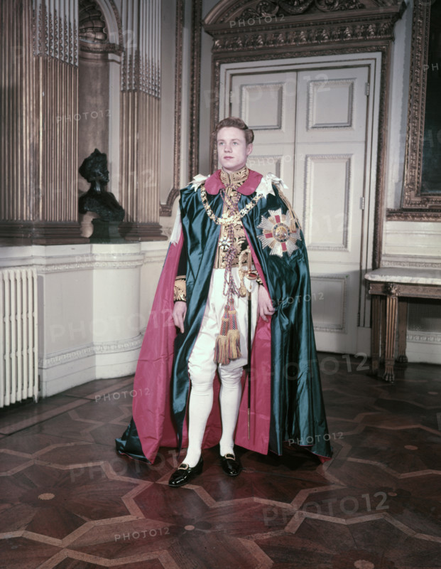 A model wearing the mantle and insignia of the Order of St Michael and St George, c1950s. Creator: Arthur Charles Kirby Ware.