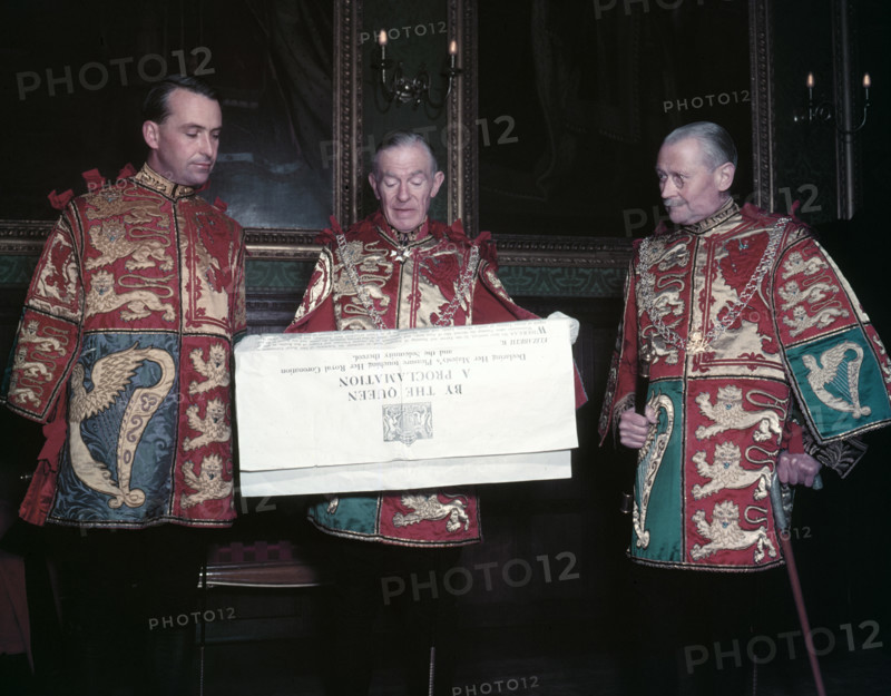 Proclamation of the Coronation of Elizabeth II, 1953.  Creator: Arthur Charles Kirby Ware.