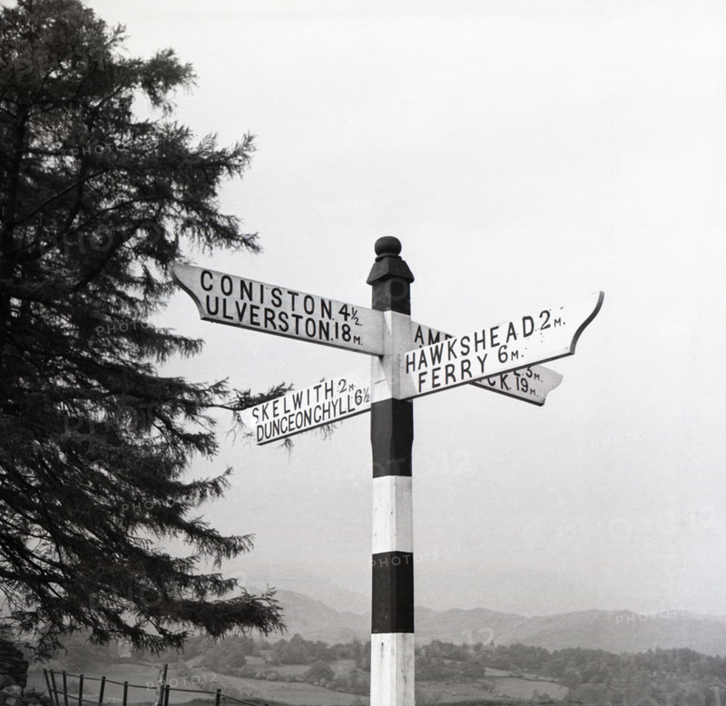 Signpost, Lake District, c1955. Creator: Arthur Charles Kirby Ware.