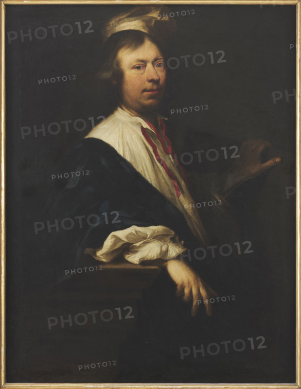 Self-portrait with red ribbon. Creator: Adler, Salomon (1630-1709).