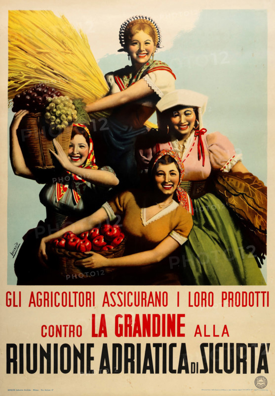 Riunione Adriatica di Sicurtà, 1953. Creator: Boccasile, Gino (1901-1952).