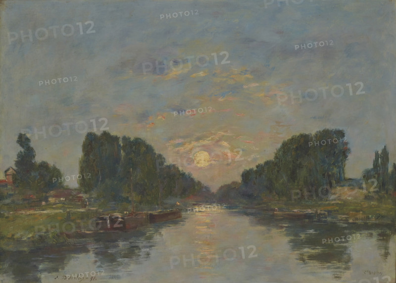 Saint-Valéry-sur-Somme. Moonlight on the canal, 1891. Creator: Boudin, Eugène-Louis (1824-1898).