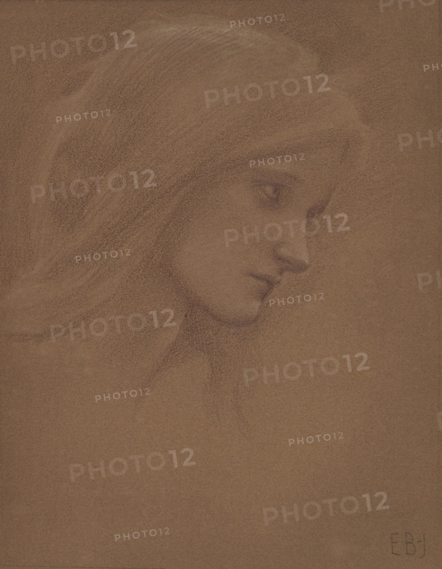 Head of a young girl. Creator: Burne-Jones, Sir Edward Coley (1833-1898).