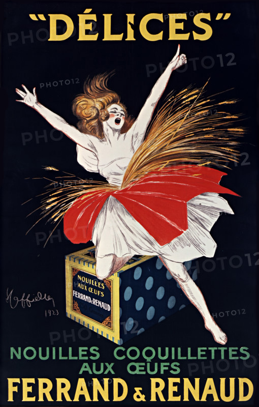 Delices - Nouilles Coquillettes aux oeufs. Ferrand et Renaud, 1923. Creator: Cappiello, Leonetto (1875-1942).