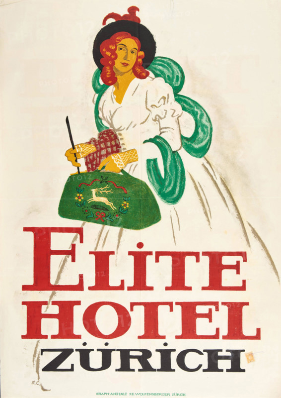Elite Hotel Zürich, 1915. Creator: Cardinaux, Emil (1877-1936).