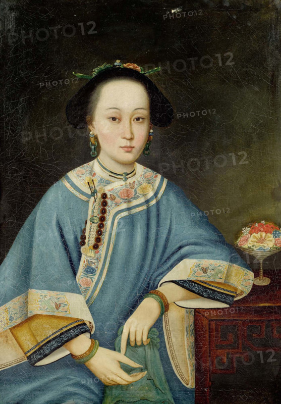 Rong Fei ("Fragrant Concubine" consort by the Qianlong Emperor), 18th century. Creator: Chinese Painter, (after Giuseppe Castiglione) .