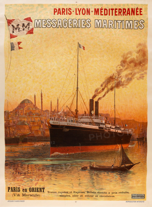 Messageries Maritimes. Paris - Lyon - Méditerranée, 1909. Creator: D'Argence, Eugène (1853-1920).