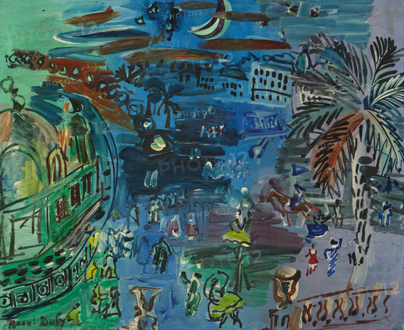 L'ancien casino de Nice, de nuit (The old casino in Nice at night), c1947. Creator: Dufy, Raoul (1877-1953).