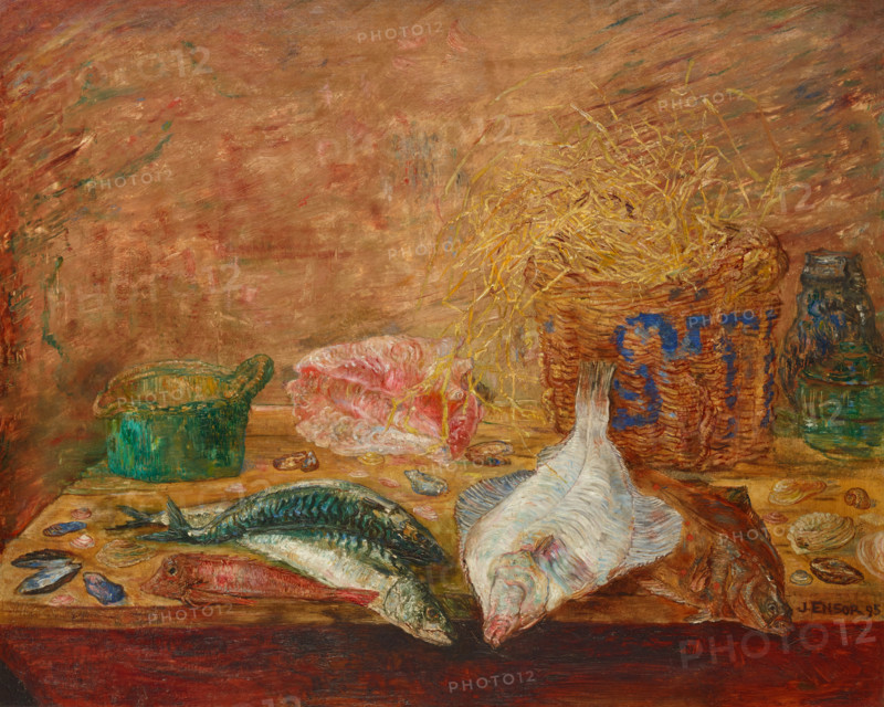 Poissons et coquillages (Fish and shellfish), 1895. Creator: Ensor, James (1860-1949).