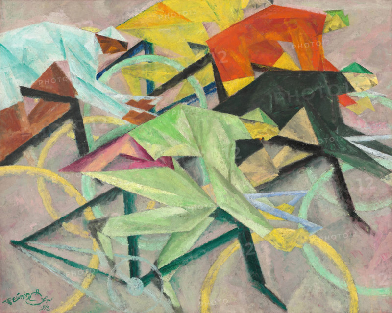 The Bicycle Race, 1912. Creator: Feininger, Lyonel (1871-1956).