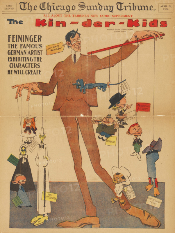 Comic strips from the series Kin-der-Kids. Chicago Tribune, 1906-1907. Creator: Feininger, Lyonel (1871-1956).