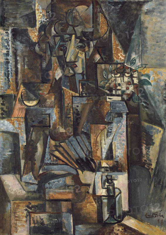 Woman with a Fan, 1917. Creator: Filla, Emil (1882-1953).
