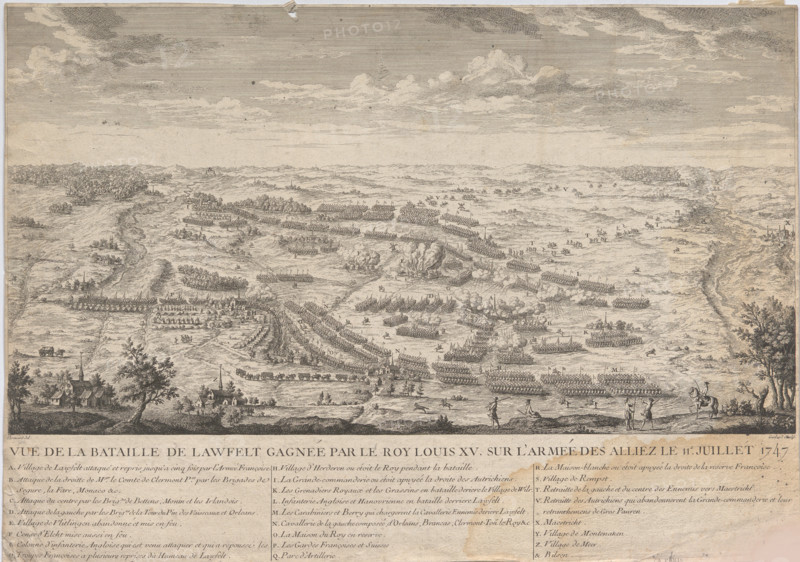 The battle of Lawfeld on 2nd July 1747. Creator: Guélard, Jean-Baptiste (active 1730-1760).