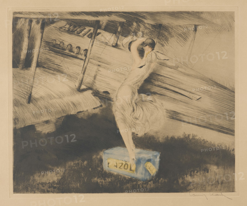 Before the deployment, 1925. Creator: Icart, Louis Justin Laurent (1888-1950).
