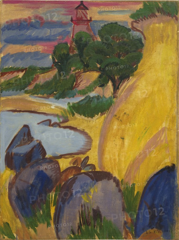 Lighthouse behind bay, 1912. Creator: Kirchner, Ernst Ludwig (1880-1938).