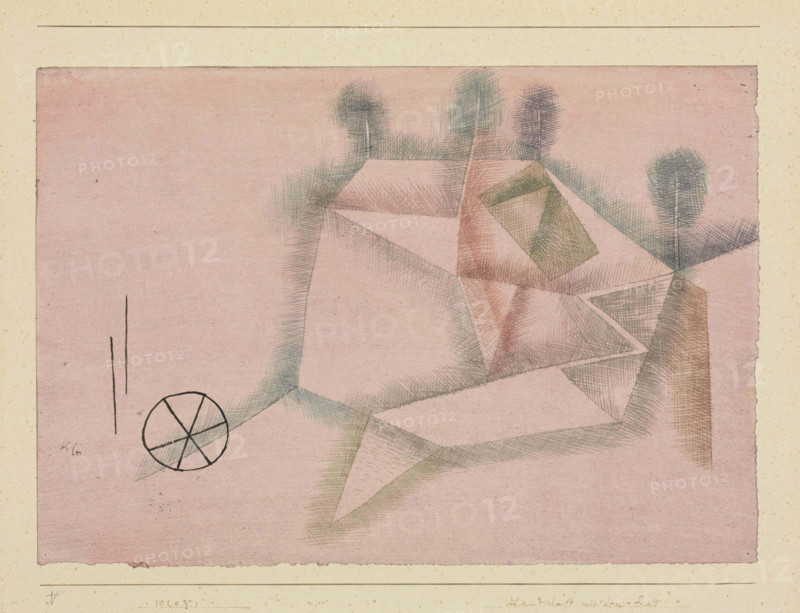Landscape with a Wheel (Landschaft mit dem Rad), 1929. Creator: Klee, Paul (1879-1940).