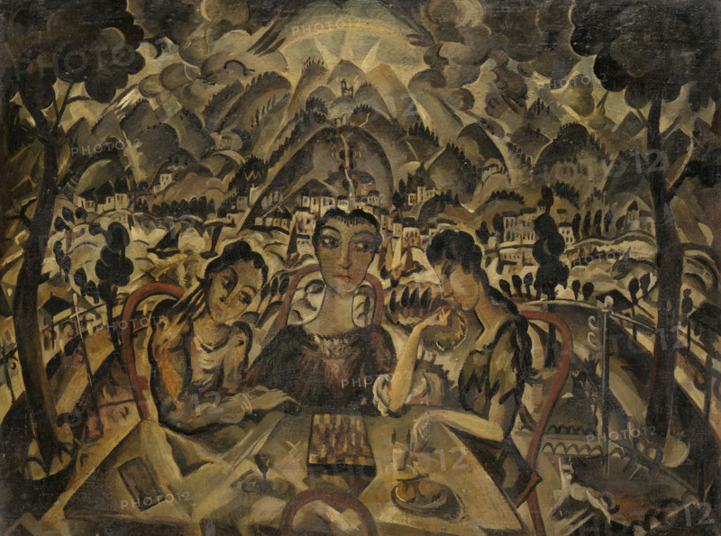 Chess players, c1917-1918. Creator: Kölschbach, Joseph (1892-1947).