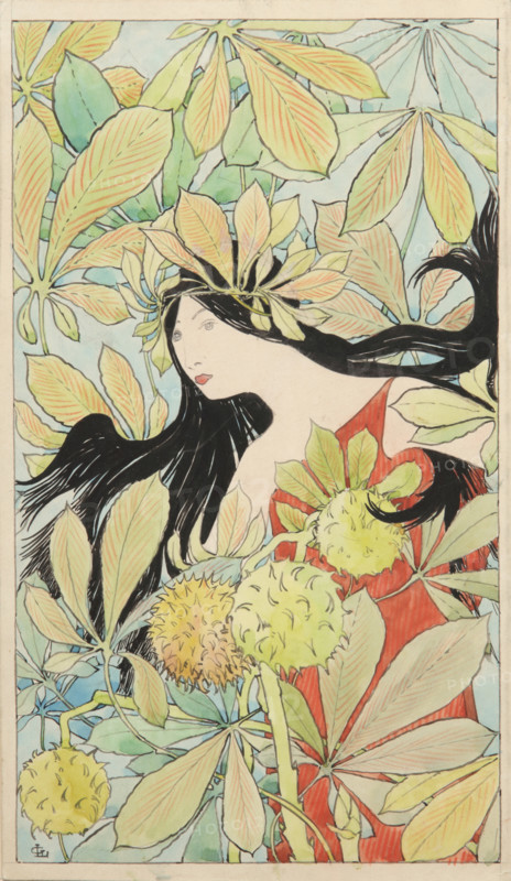 Femme aux branches de marronnier (Woman with chestnut branches), 1898. Creator: Latenay, Gaston de (1859-1943).
