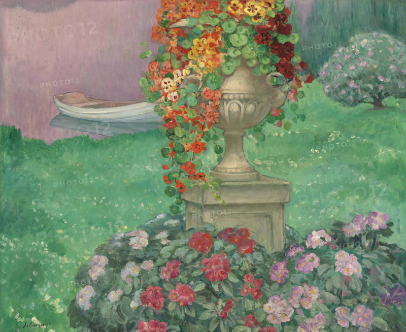 Aix-les-Bains, garden by the lake, c1920. Creator: Lebasque, Henri (1865-1937).