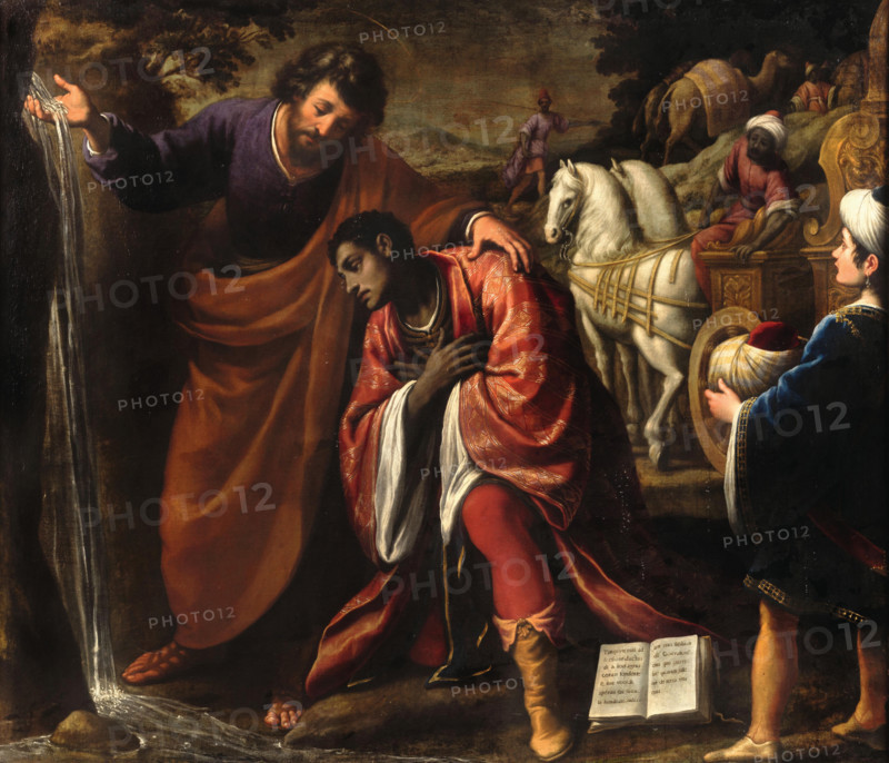 The baptism of the Eunuch. Creator: Lippi, Lorenzo (1606-1665).