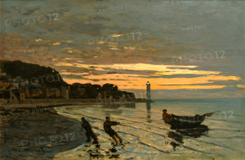 Towing a Boat, Honfleur, 1864. Creator: Monet, Claude (1840-1926).