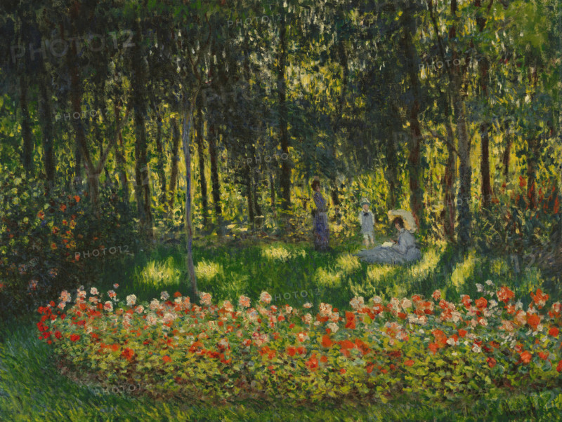 In the garden, the artist's family, 1875. Creator: Monet, Claude (1840-1926).