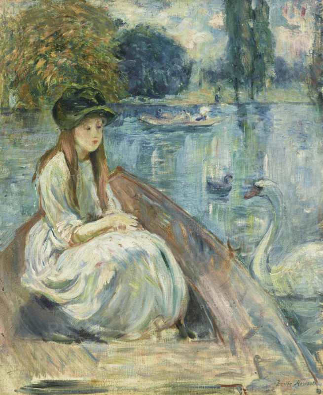 Jeanne Fourmanoir on the lake, 1892. Creator: Morisot, Berthe (1841-1895).