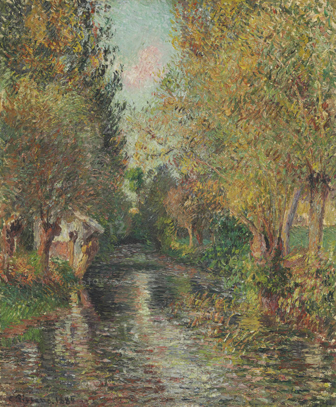 The Wash House at Bazincourt, 1884. Creator: Pissarro, Camille (1830-1903).