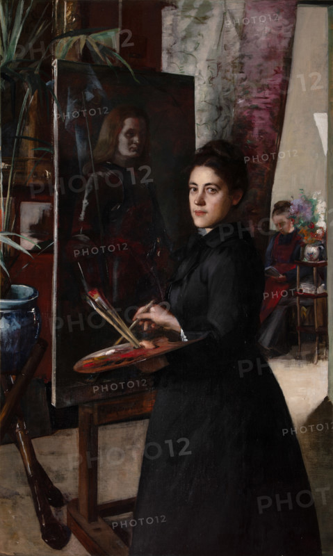 Madeleine Smith at the easel, c1890. Creator: Roederstein, Ottilie Wilhelmine (1859-1937).