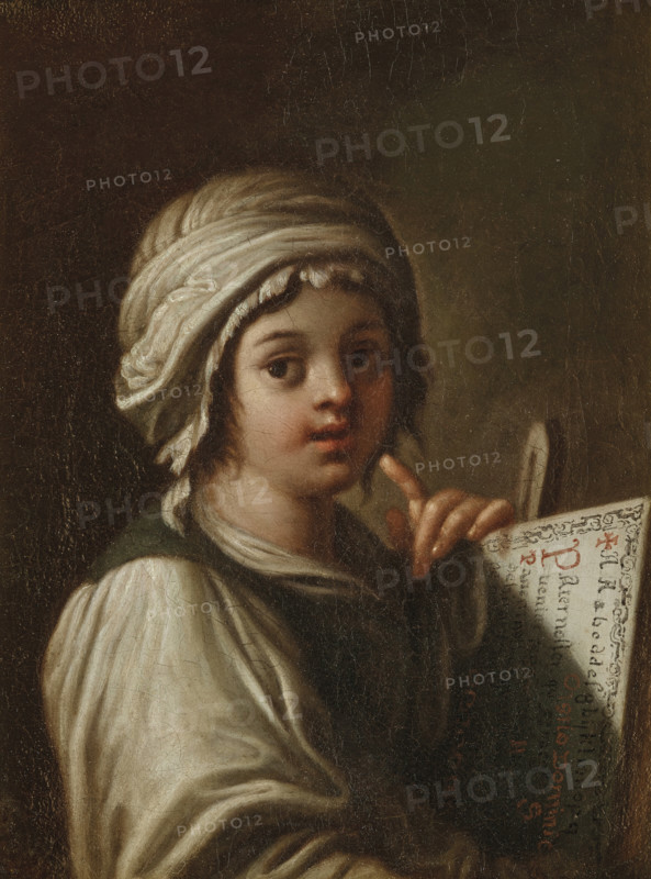 Young girl learning the alphabet, End of the 16th - Early 17th century. Creator: Schedone (Schidone), Bartolomeo (1570-1615).