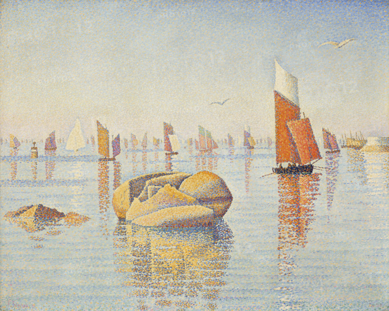 Concarneau, Morning Calm (Opus no. 219, Larghetto), 1891. Creator: Signac, Paul (1863-1935).
