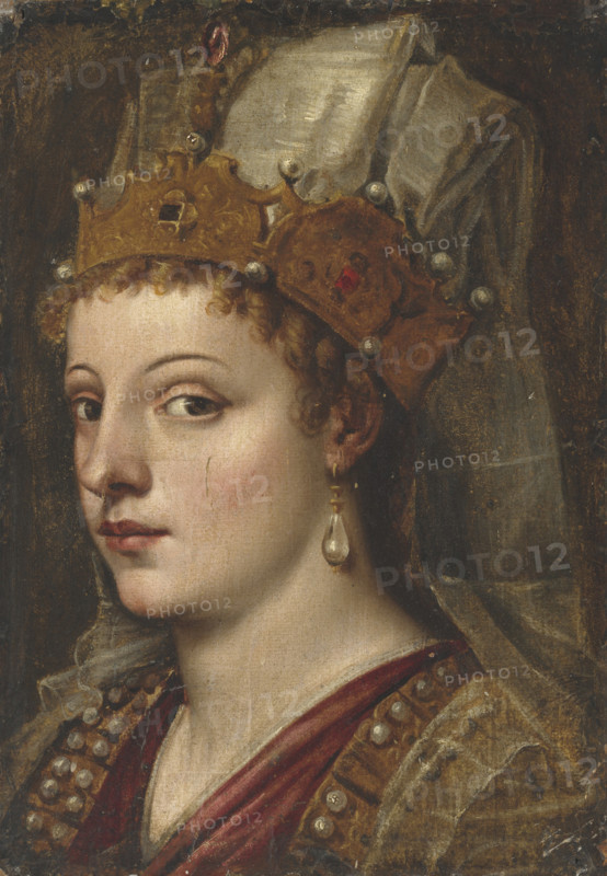 Portrait of Caterina Cornaro (1454-1510). Creator: Titian, (School) .