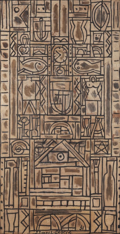 Universal Symmetrical Composition in Black and White, 1931. Creator: Torres-García, Joaquín (1874-1949).