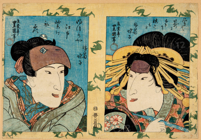 Iwai Hanshiro V in two roles, c1830. Creator: Toyokuni, Utagawa (1769-1825).