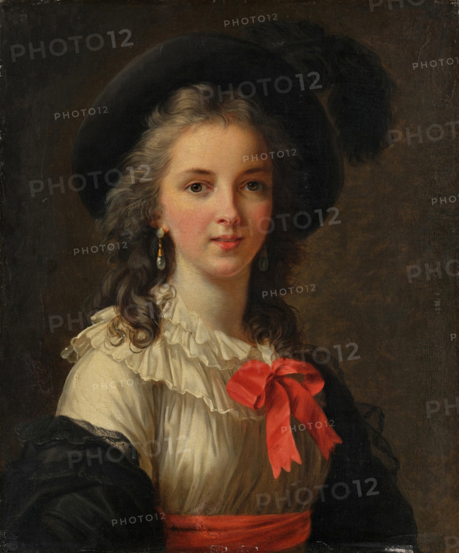 Portrait of Élisabeth Louise Vigée Le Brun with Cerise Ribbons. Creator: Vigée Le Brun, Louise Élisabeth, after .