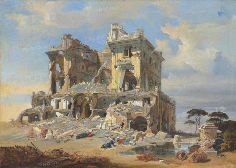 The Battle of the Casino dei Quattro Venti, 1849. Creator: Werner, Carl Friedrich Heinrich (1808-1894).
