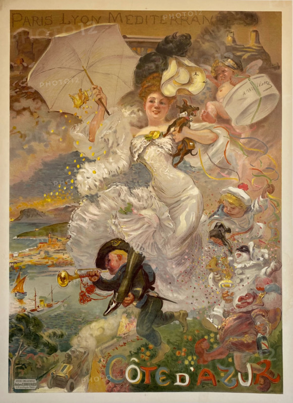 PLM - Côte d'Azur, 1898. Creator: Willette, Adolphe (1857-1926).