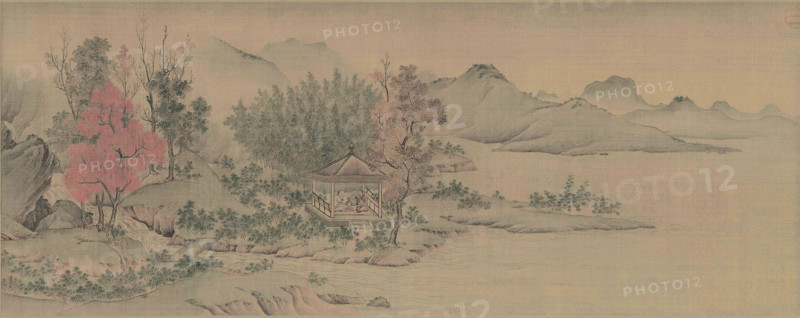 Tao Qian Admiring Chrysanthemums, 11th century. Creator: Zhao Lingrang (ca. 1070-after 1100).