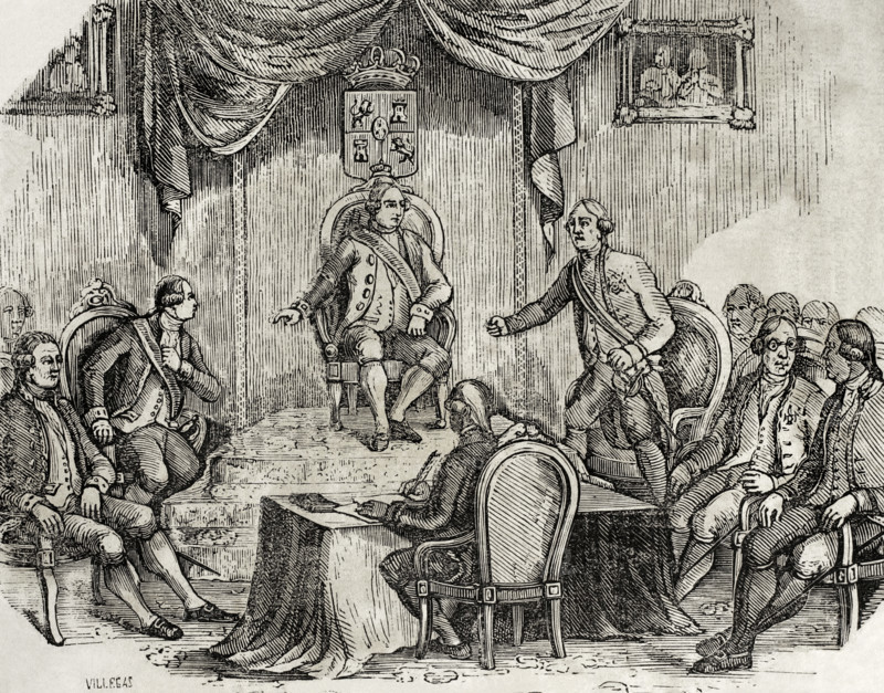 Discussion between the Duke of Alcudia and the Count of Aranda, March 14, 1794 (1851). Creator: Unknown.